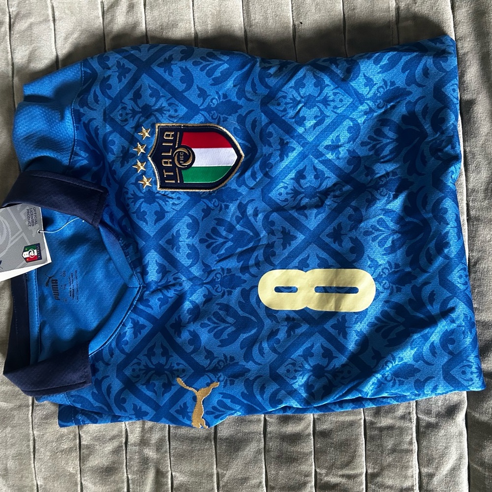 Puma Blue and Gold Italy Soccer Jersey
